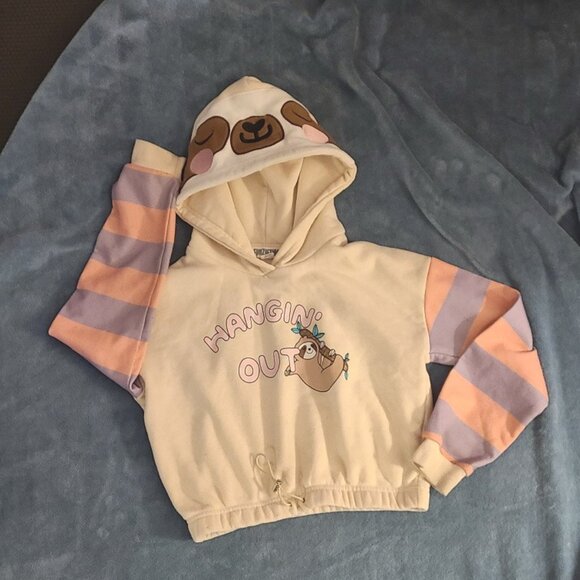 Girl's FunzieTime Sloth 'Hangin Out' hoodie  Size M - Picture 1 of 3
